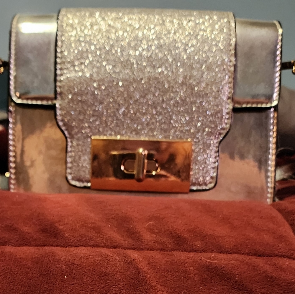 Cute silver shiny crossbody